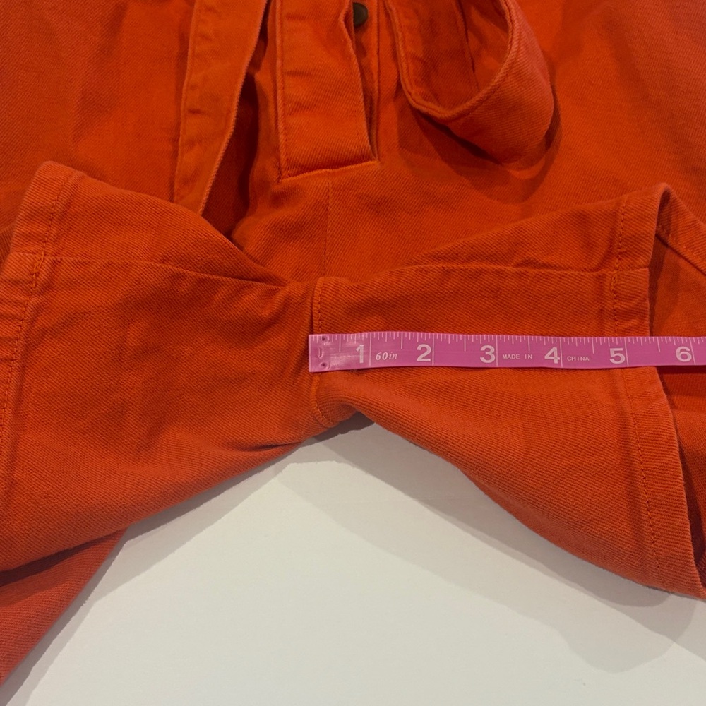 Anthropologie Pilcro Women's Orange Button-Up Belted utility romper Small NEW - Picture 10 of 12